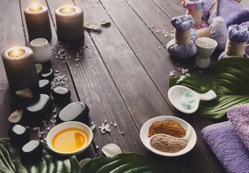 Velas aromáticas en un spa